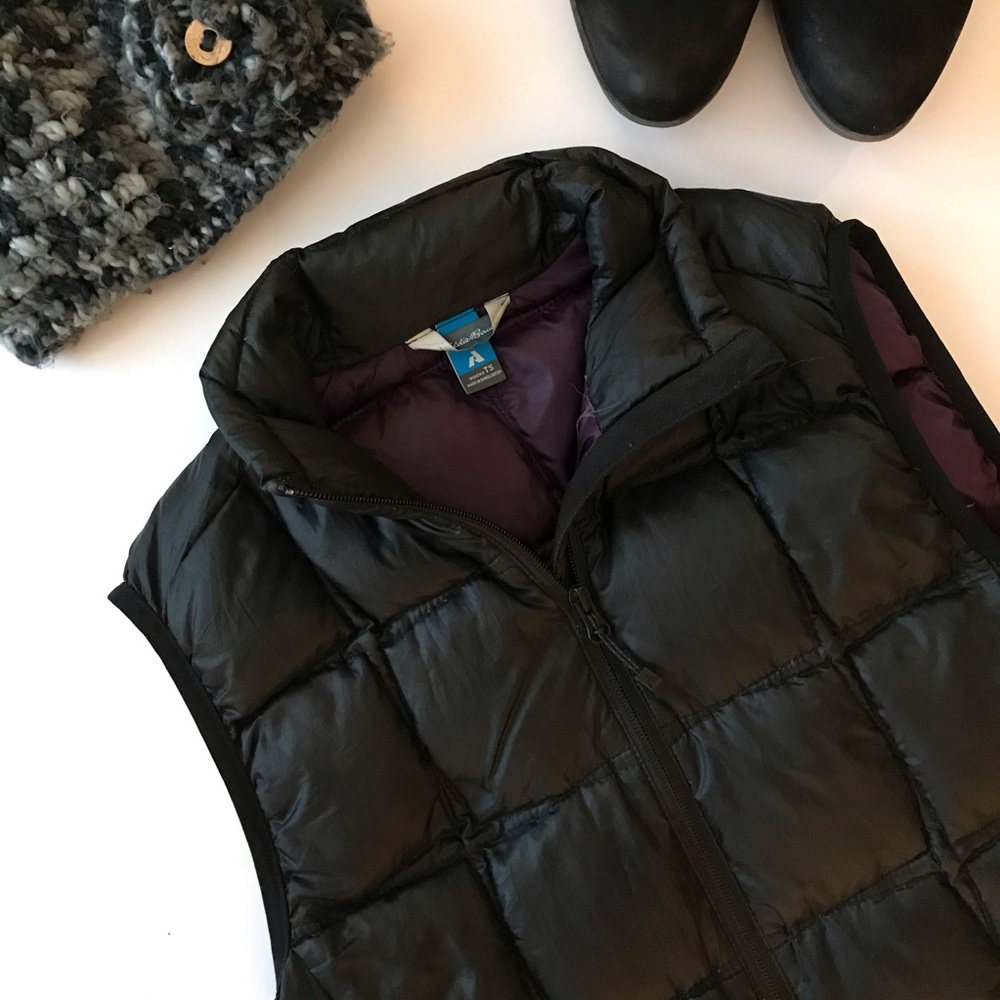 SALE! Eddie Bauer TALL Quilted Black Down Vest